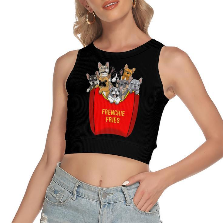 Frenchie Fries French Bulldog Lover Dog Mom Bulldog Owner Women's Crop Top Tank Top