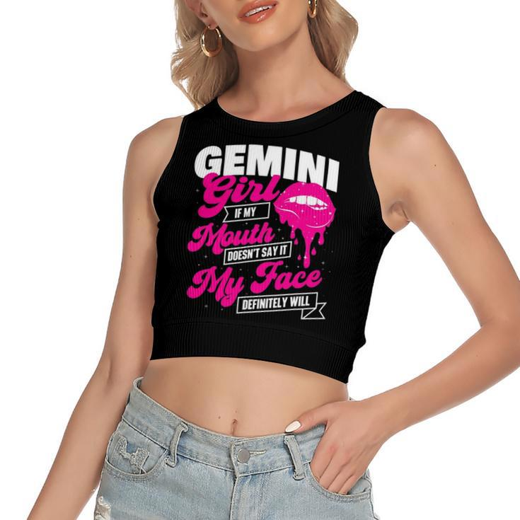 Gemini Girl Zodiac Sign Astrology Symbol Horoscope Reader Women's Crop Top Tank Top