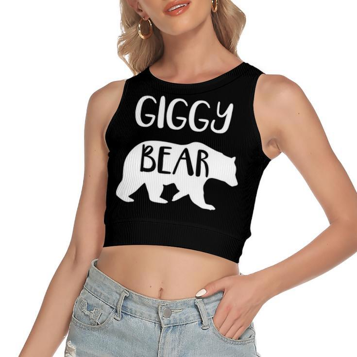 Giggy Grandma Gift   Giggy Bear Women's Sleeveless Bow Backless Hollow Crop Top