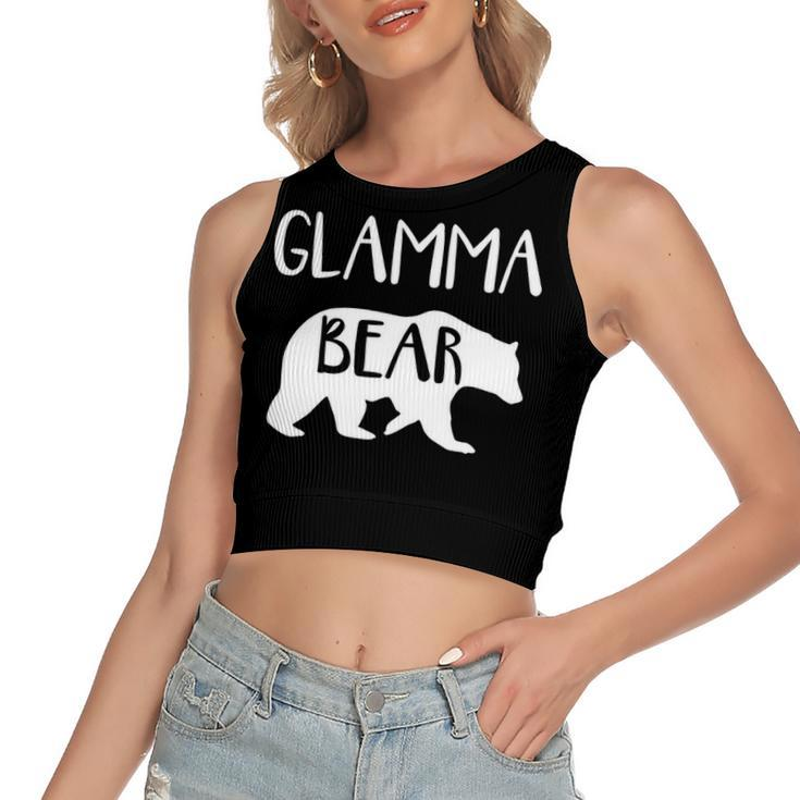 Glamma Grandma Gift   Glamma Bear Women's Sleeveless Bow Backless Hollow Crop Top