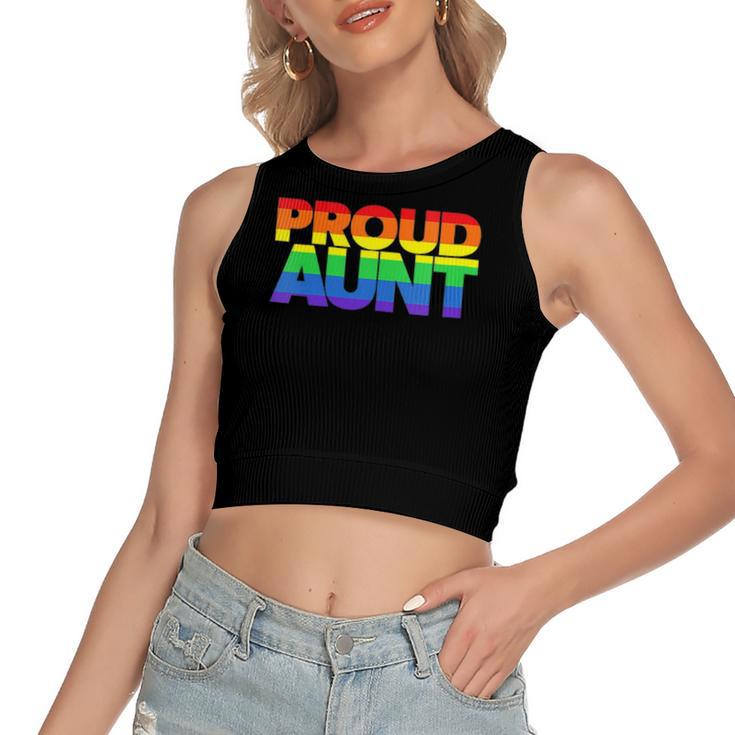 Lgbtq Aunt Gay Pride Ally Lgbt Proud Aunt Women's Crop Top Tank Top