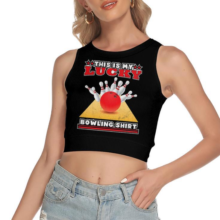Lucky Bowling Lover Graphic For And Bowler Women's Crop Top Tank Top