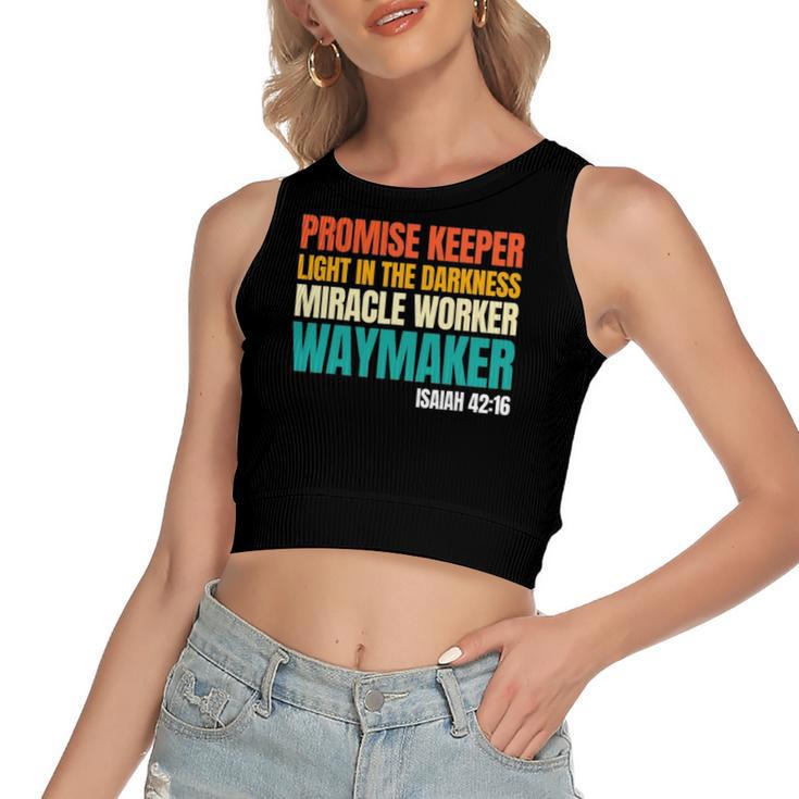 Promise Keeper Miracle Worker Waymaker Christian Faith Women's Crop Top Tank Top