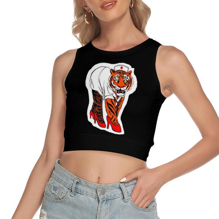 Sexy Tiger Nurse Tiger Lover Women's Crop Top Tank Top