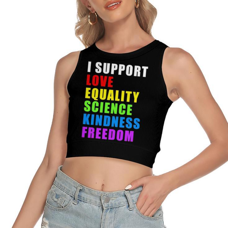 I Support Lgbtq Love Equality Gay Pride Rainbow Proud Ally Women's Crop Top Tank Top