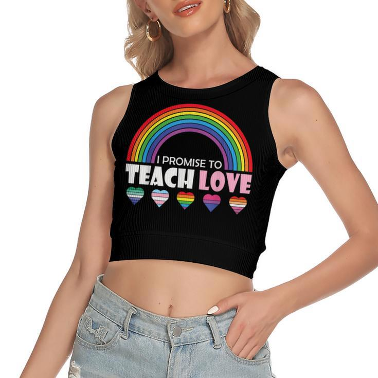 Teacher Ally Lgbt Teaching Love Rainbow Pride Month Women's Crop Top Tank Top