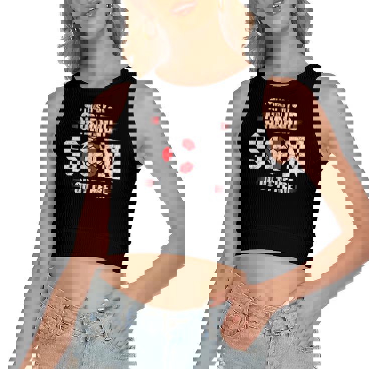 Thats My Grandson Out There Soccer Fan Grandpa Grandma Women's Crop Top Tank Top