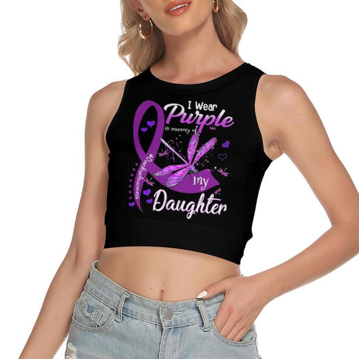 I Wear Purple In Memory For My Daughter Overdose Awareness Women's Crop Top Tank Top