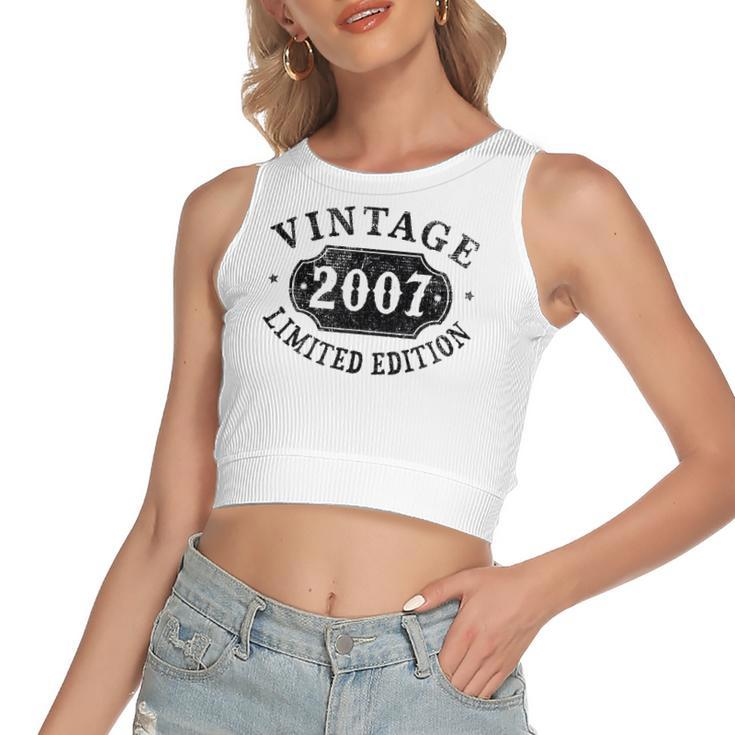 15 Years Old 15Th Birthday Boys Girls Teen Limited 2007 Birthday Party Women's Crop Top Tank Top