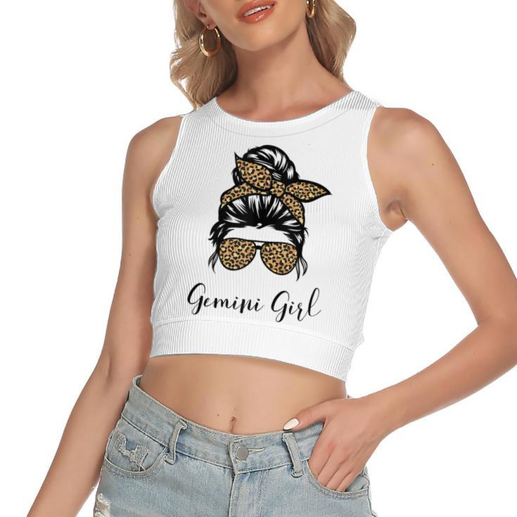 Born In May 21 To June 20 Birthday Gemini Girl  Women's Sleeveless Bow Backless Hollow Crop Top