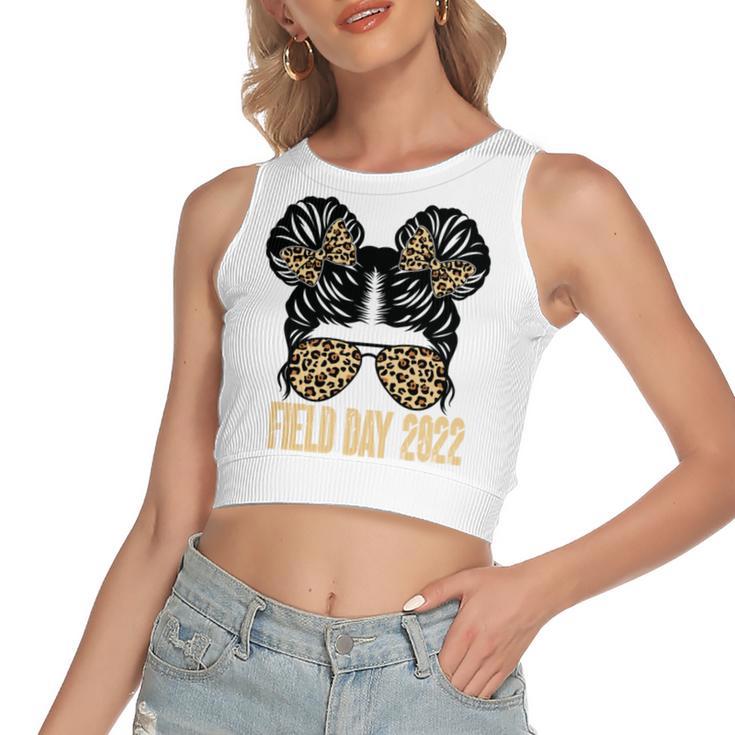 Field Day 2022 Last Day Of School V3 Women's Sleeveless Bow Backless Hollow Crop Top