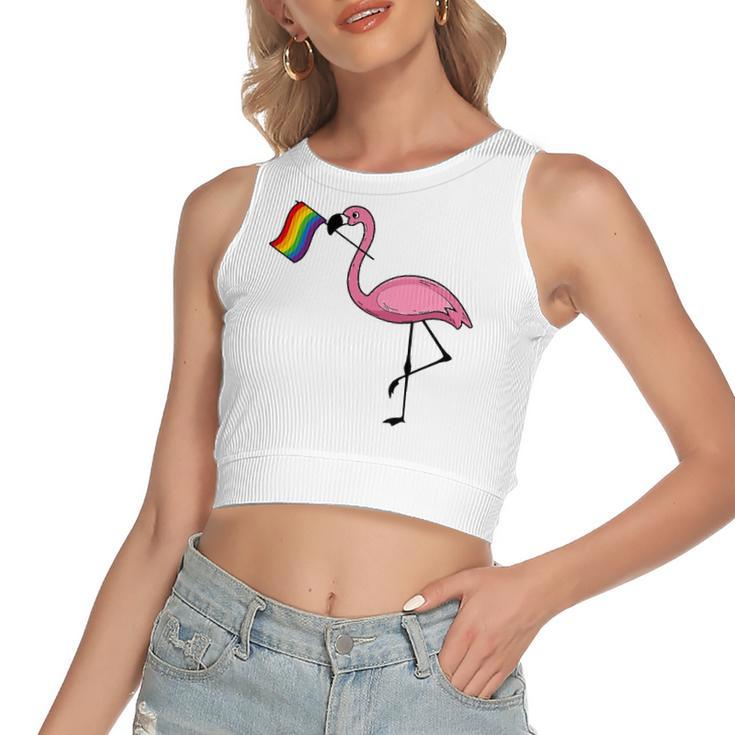 Flamingo Lgbt Flag Cool Gay Rights Supporters Women's Crop Top Tank Top