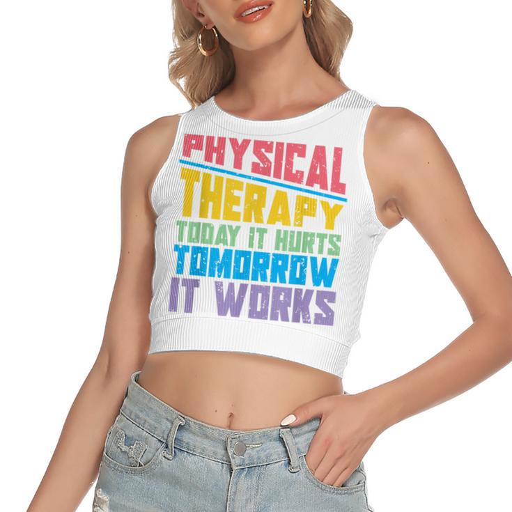 Funny Pt Therapist Pta Physiotherapy Physical Therapy  Women's Sleeveless Bow Backless Hollow Crop Top