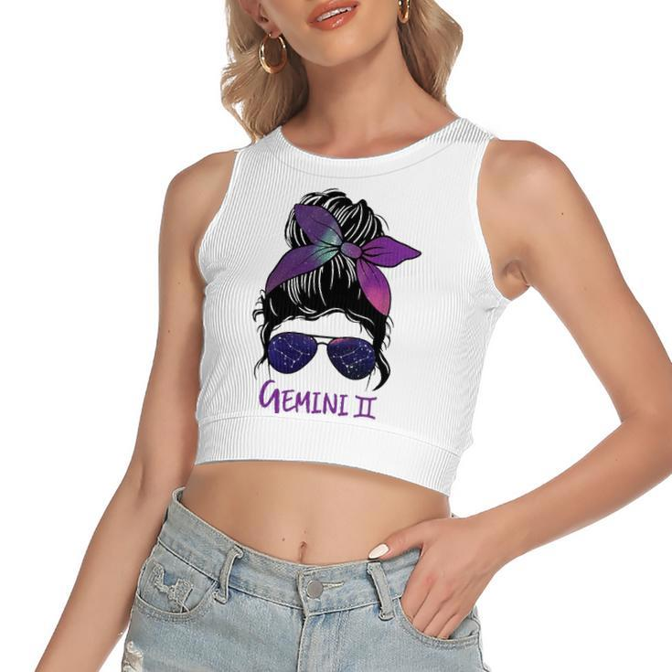 Gemini Girl Birthday Gemini Woman Zodiac Constellation Women's Crop Top Tank Top