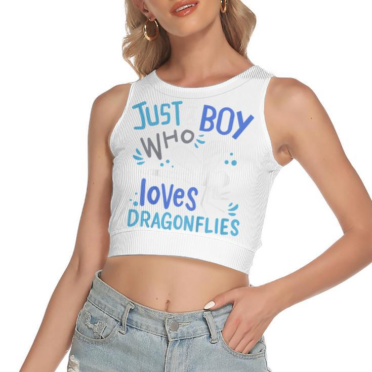 Kids Dragonfly Just A Boy Who Loves Dragonflies Gift  V2 Women's Sleeveless Bow Backless Hollow Crop Top
