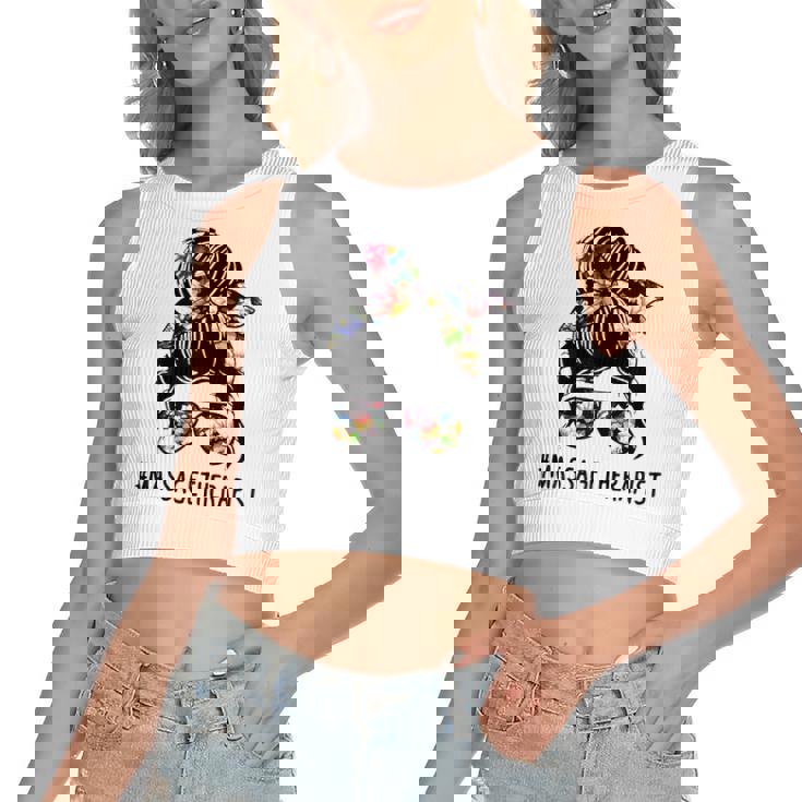 Lotus Massage Therapist Messy Bun Women's Crop Top Tank Top