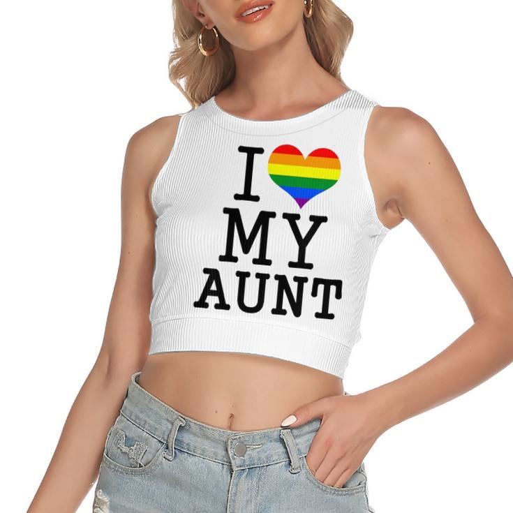 I Love My Gay Aunt Baby Clothes Lgbt Pride Toddler Boy Girl Women's Crop Top Tank Top