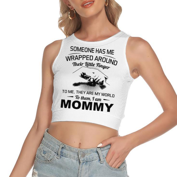 Mommy Gift   To Them I Am Mommy Women's Sleeveless Bow Backless Hollow Crop Top