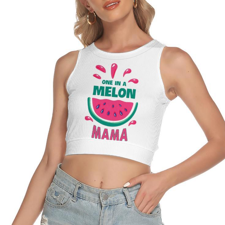 One In A Melon Mama Watermelon Matching Women's Crop Top Tank Top