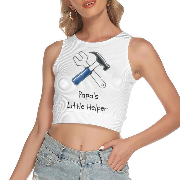 Papas Little Helper Handy Tools Women's Crop Top Tank Top