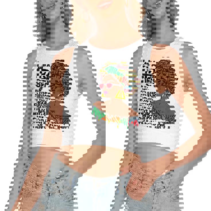 Proud Afro Leo Queen July August Birthday Leo Zodiac Sign  Women's Sleeveless Bow Backless Hollow Crop Top