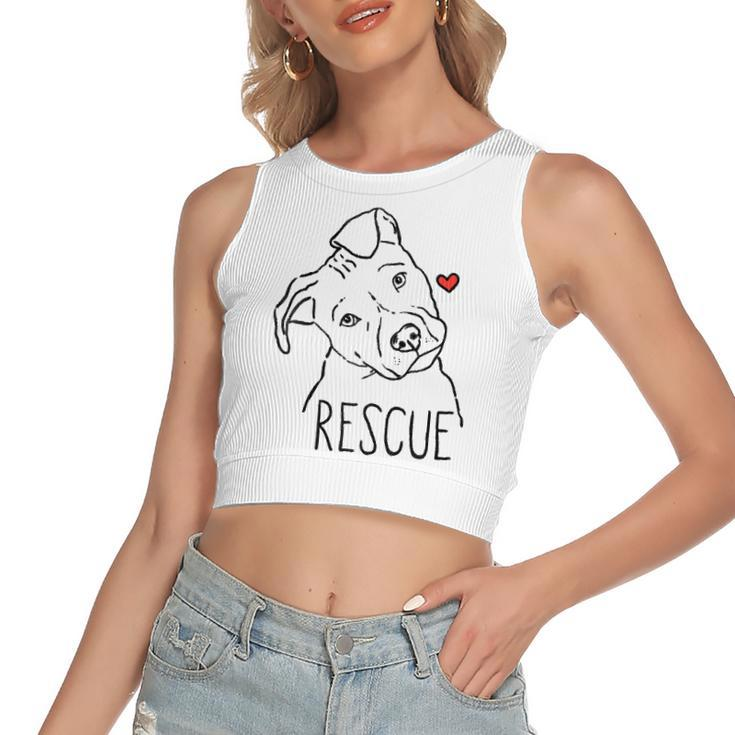 Rescue Dog Pitbull Rescue Mom Adopt Dont Shop Pittie Raglan Baseball Tee Women's Crop Top Tank Top