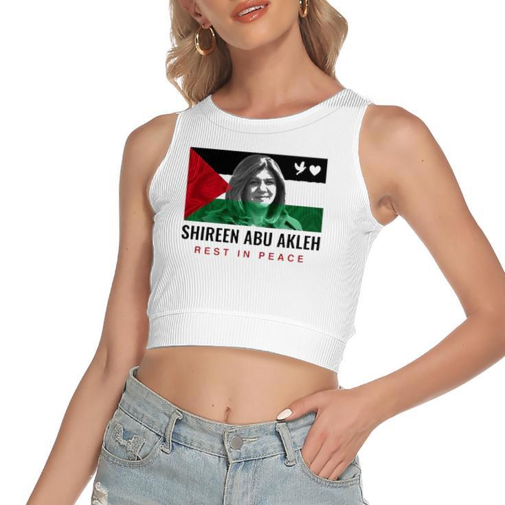 Rip Shireen Abu Akleh Palestine Palestinian Flag Women's Crop Top Tank Top