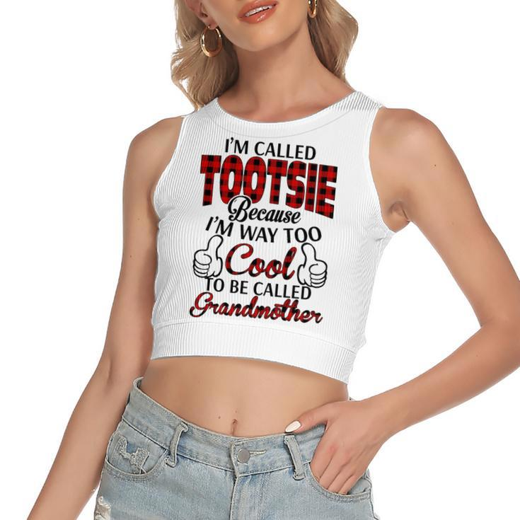 Tootsie Grandma Gift   Im Called Tootsie Because Im Too Cool To Be Called Grandmother Women's Sleeveless Bow Backless Hollow Crop Top