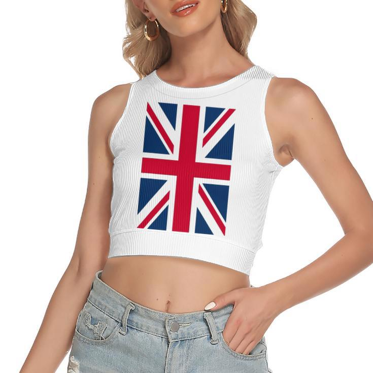 Uk Cool Vertical British Union Jack Flag Women's Crop Top Tank Top
