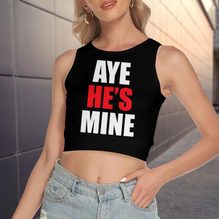 Aye Hes Mine Matching Couple S Cool Outfits Women's Crop Top Tank Top