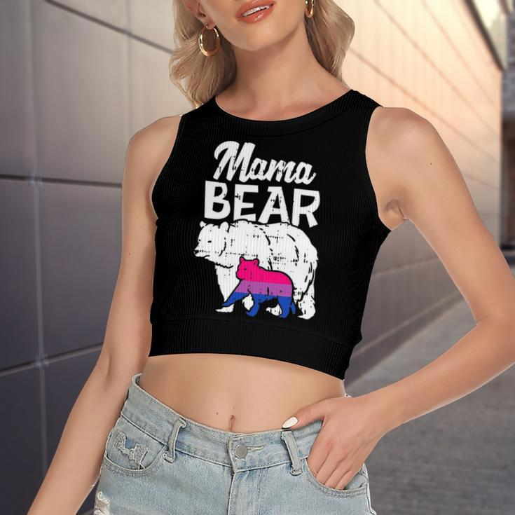 Bisexual Pride Mama Bear Bi Flag Lgbtq Mom Ally Women's Crop Top Tank Top