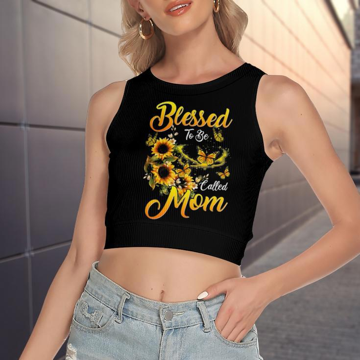 Blessed To Be Called Mom Sunflower Lovers Women's Crop Top Tank Top