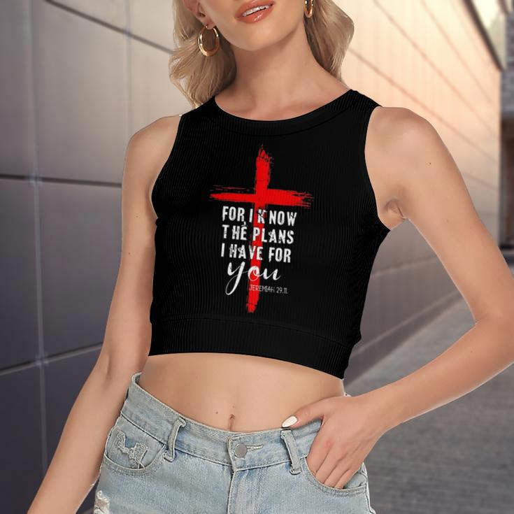 Christian Quote Faith Jeremiah 2911 For I Know The Plans Women's Crop Top Tank Top