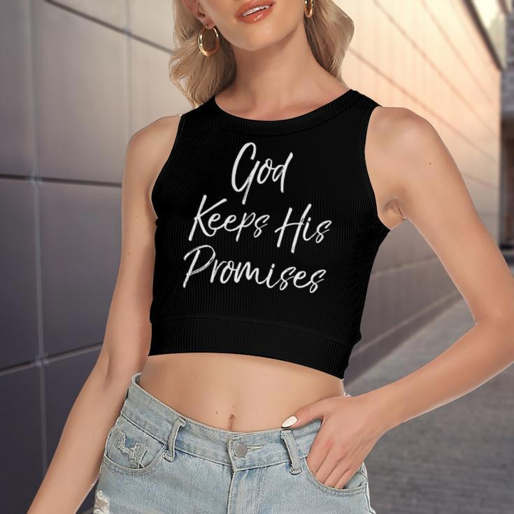 Christian Quote For Faithful God Keeps His Promises Women's Crop Top Tank Top