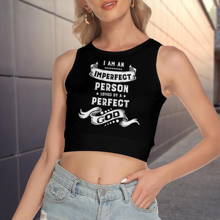 Christian Sayings For Or Faith Imperfectly Perfect Women's Crop Top Tank Top