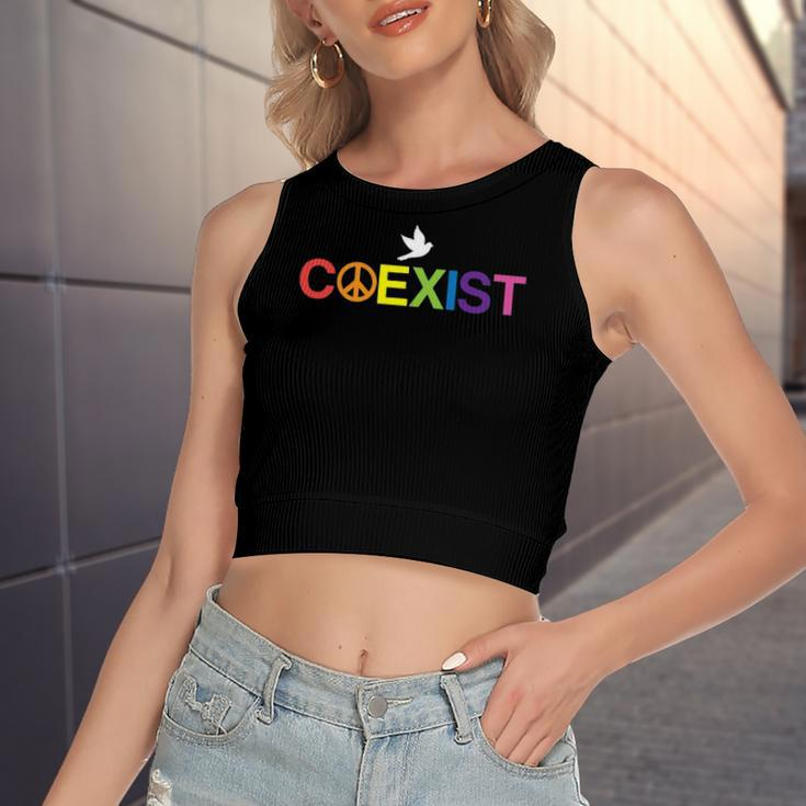 Coexist Equality Dove Freedom Lgbt Pride Rainbow Women's Crop Top Tank Top