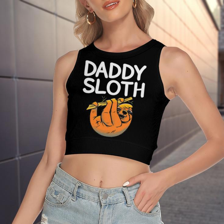 Daddy Sloth Lazy Cute Sloth Father Dad Women's Crop Top Tank Top