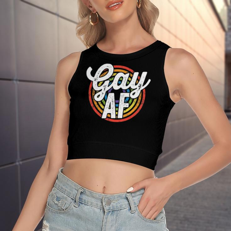 Gay Af Lgbt Pride Rainbow Flag March Rally Protest Equality Women's Crop Top Tank Top