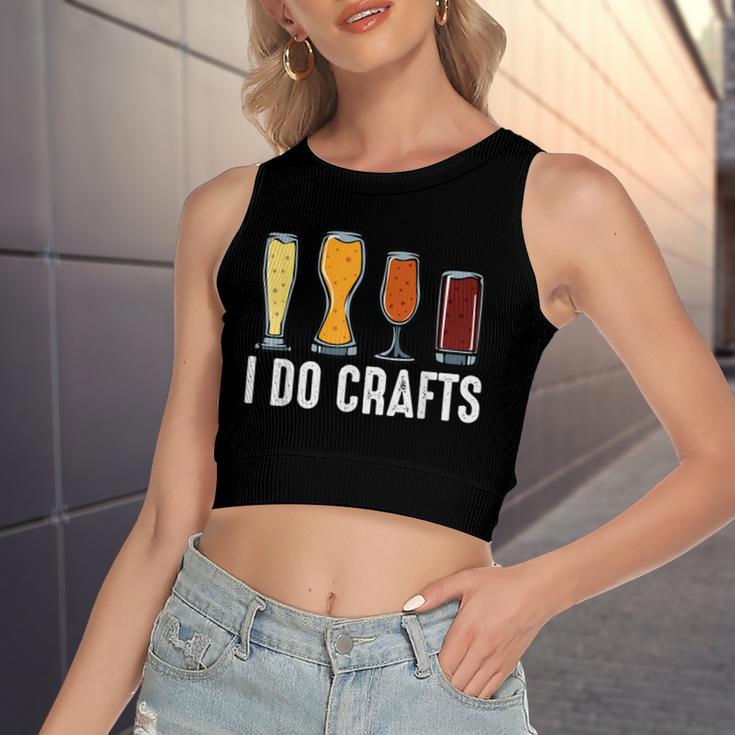 I Do Crafts Home Brewing Craft Beer Brewer Homebrewing Women's Sleeveless Bow Backless Hollow Crop Top