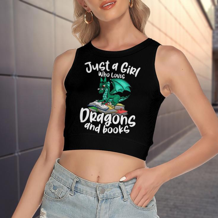 Just A Girl Who Loves Dragons And Books Reading Dragon Women's Crop Top Tank Top