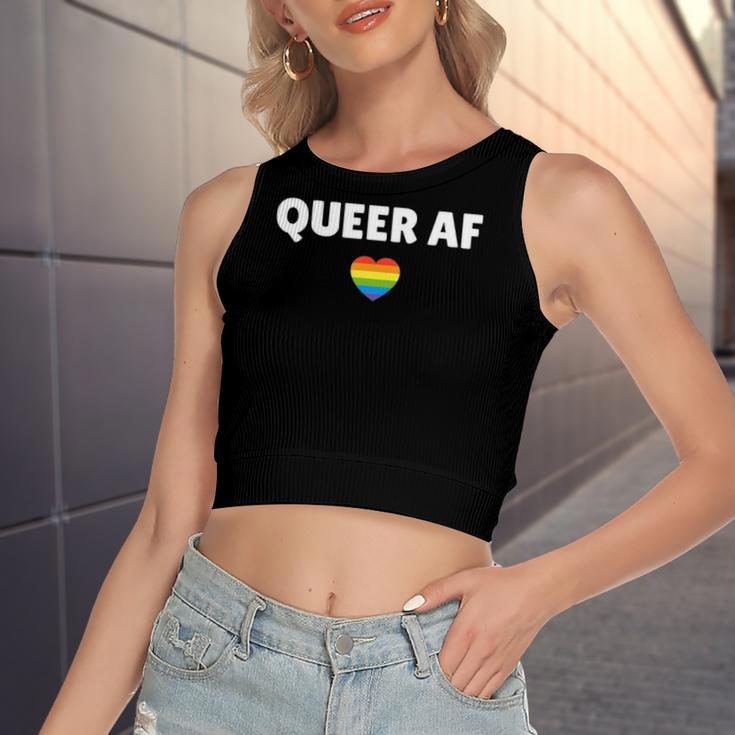 Lgbt Pride Queer Af Rainbow Flag Heart Women's Crop Top Tank Top