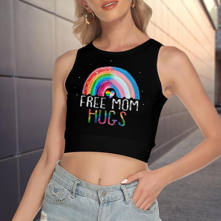 Lgbtq Free Mom Hugs Gay Pride Lgbt Ally Rainbow Women's Crop Top Tank Top