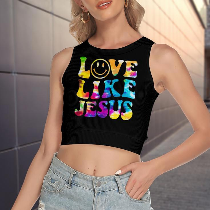 Love Like Jesus Tie Dye Faith Christian Jesus Kid Women's Crop Top Tank Top