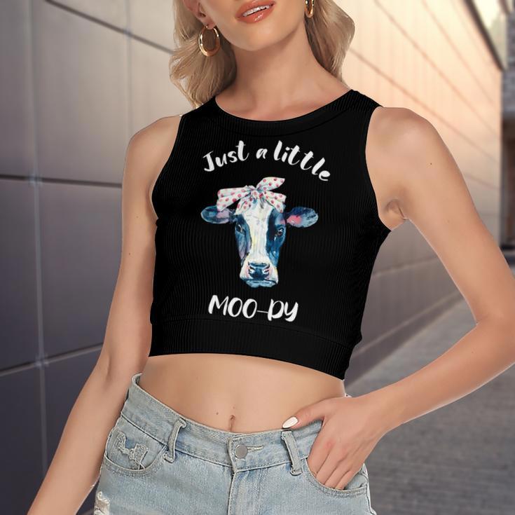 Moody Cow Lovers Farm Clothes Cowgirl Women's Sleeveless Bow Backless Hollow Crop Top