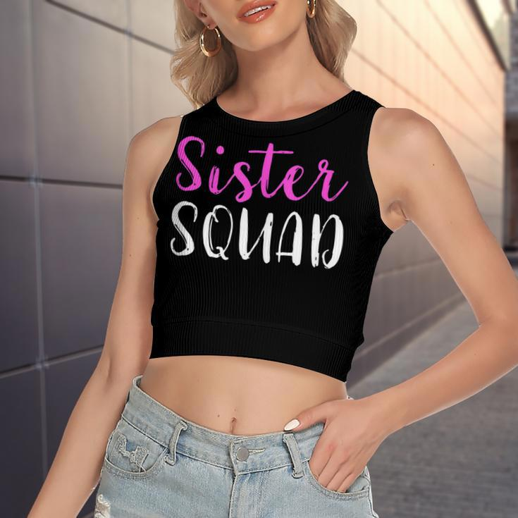 Sister Squad Sister Birthday Gift Women's Sleeveless Bow Backless Hollow Crop Top