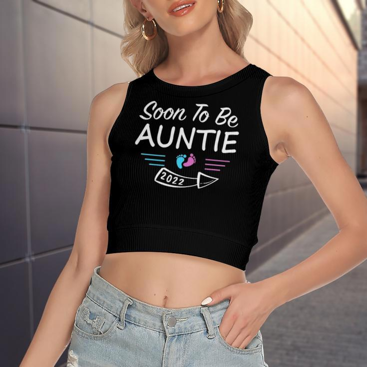 Soon To Be Auntie Est2022 Pregnancy Announcement Women's Crop Top Tank Top