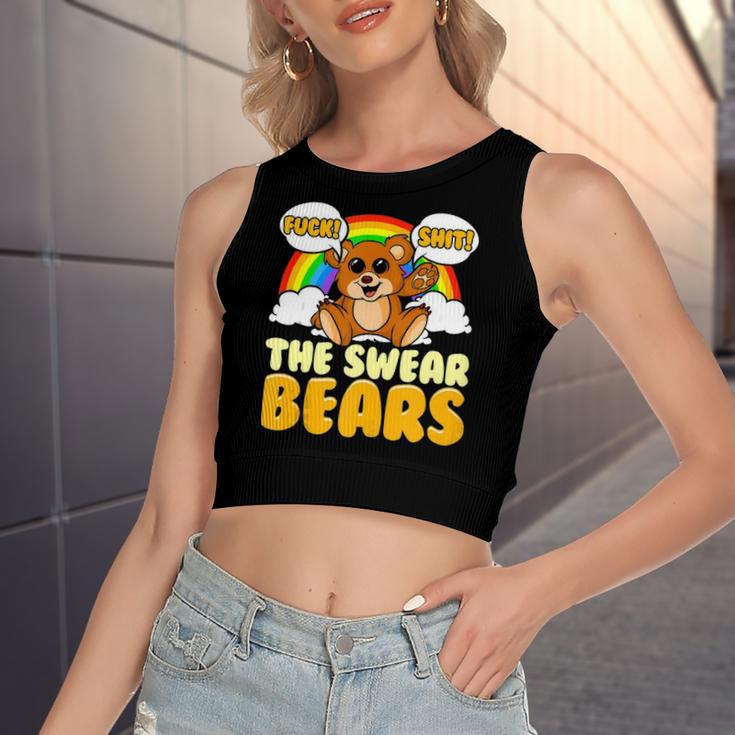 Swear Bears Cute Bear Sarcastic Adult Humor Women's Crop Top Tank Top