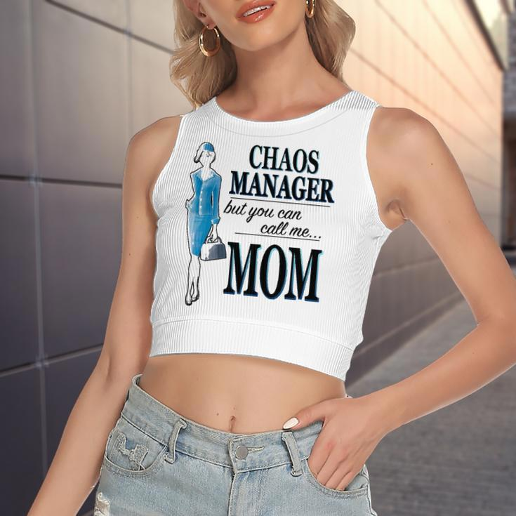 Chaos Manager But You Can Call Me Mom Women's Crop Top Tank Top