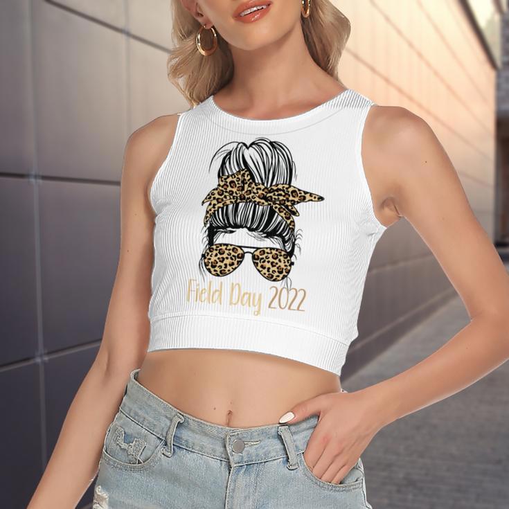 Field Day 2022 Last Day Of School Women's Sleeveless Bow Backless Hollow Crop Top