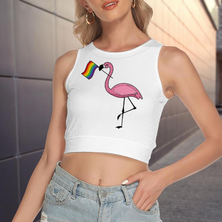 Flamingo Lgbt Flag Cool Gay Rights Supporters Women's Crop Top Tank Top